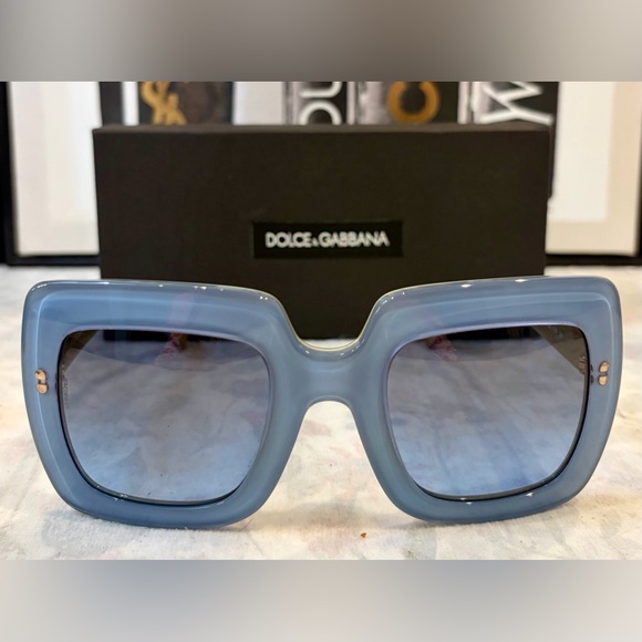 Dolce & Gabbana Accessories - 🩵DOLCE & GABBANA Chunky Light Blue Rectangular Sunglasses NWT FULL INCLUSION